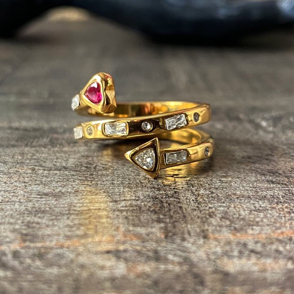 NEW Pink Gemstone Stack Ring - Picture 9 of 10